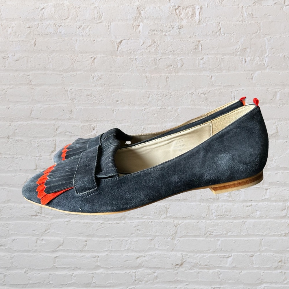 Boden Melody Fringed Loafers Navy/Red Size 8.5(39) - Picture 2 of 9